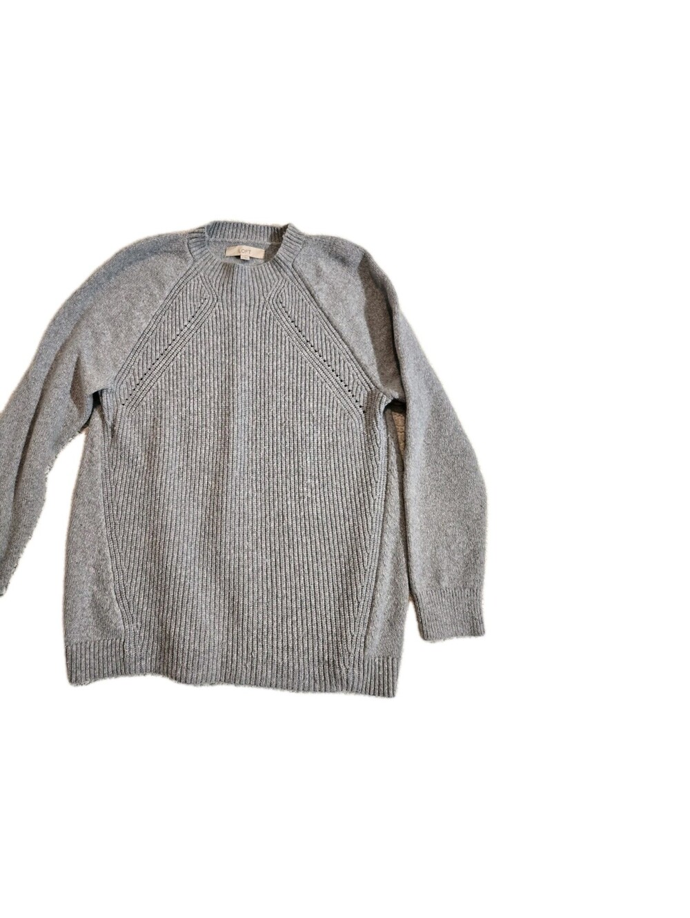 loft womens pullover sweater Wool Blend Sz L Fisherman Cottage Core